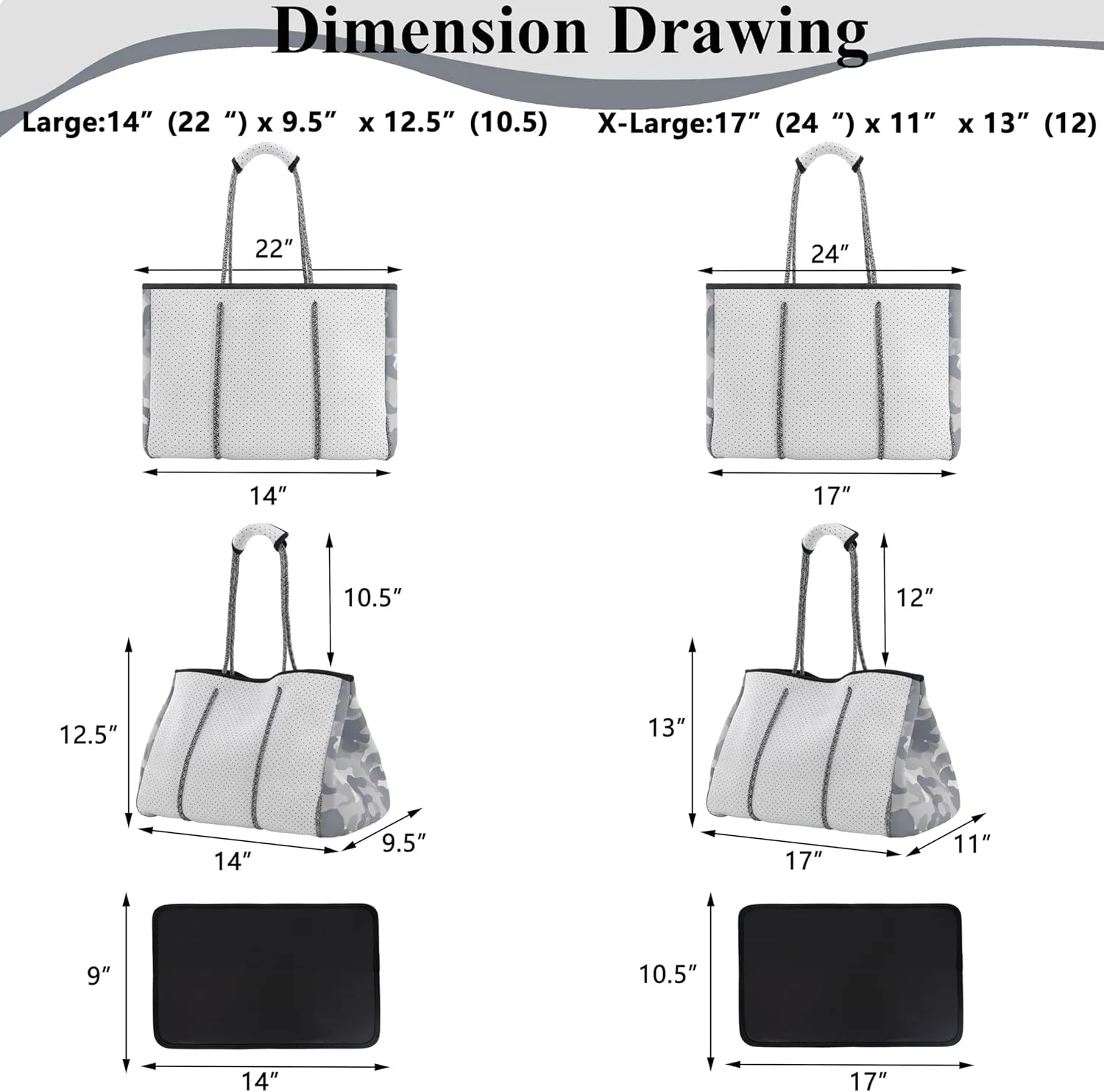 QOGiR Neoprene Multipurpose Beach Bag Tote with Inner Zipper Pocket … … … …