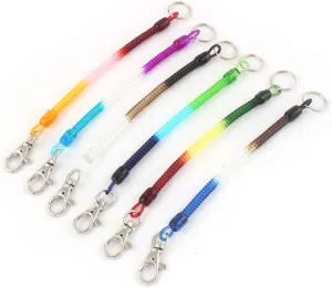 Qtqgoitem Bag Retractable Spiral Stretch String Lanyard Wrist Coil Keyring Key Chain 6pcs (Model: 296 1bc beb c0f 1b1)