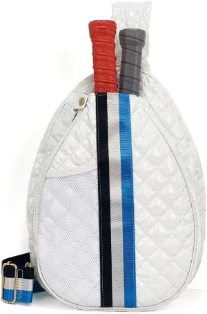 Quilted Pickleball Sling Bag, Crossbody Design with Reflective Stripe, Pickleball Puffer Bags for Women and Men, Pickleball Bags for Ladies