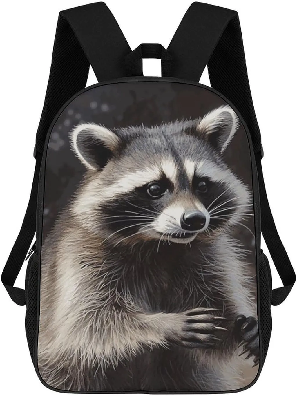 Raccoon Casual Backpack Lightweight Waterproof Laptop Bag Travel Daypack for Women Men