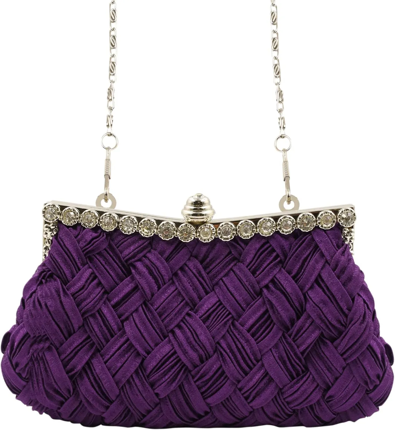 RARITYUS Women Evening Bag Silk-Like Satin Rose Shaped Clutch Handbag with Elegant Metal Handle for Party Wedding Purse
