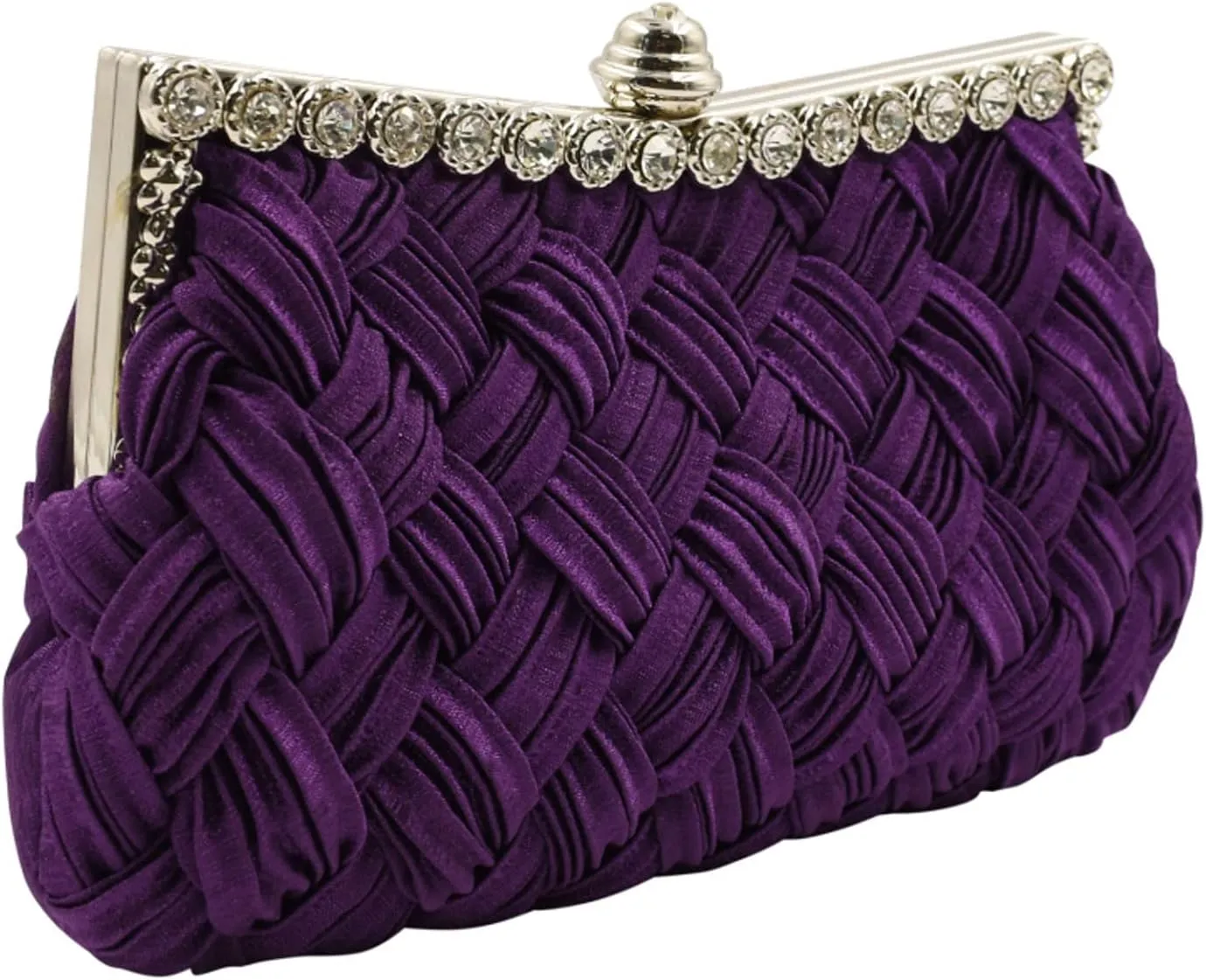 RARITYUS Women Evening Bag Silk-Like Satin Rose Shaped Clutch Handbag with Elegant Metal Handle for Party Wedding Purse