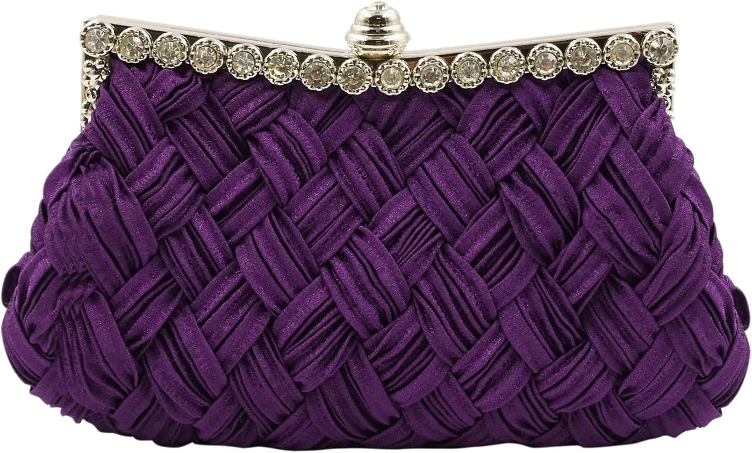 RARITYUS Women Evening Bag Silk-Like Satin Rose Shaped Clutch Handbag with Elegant Metal Handle for Party Wedding Purse