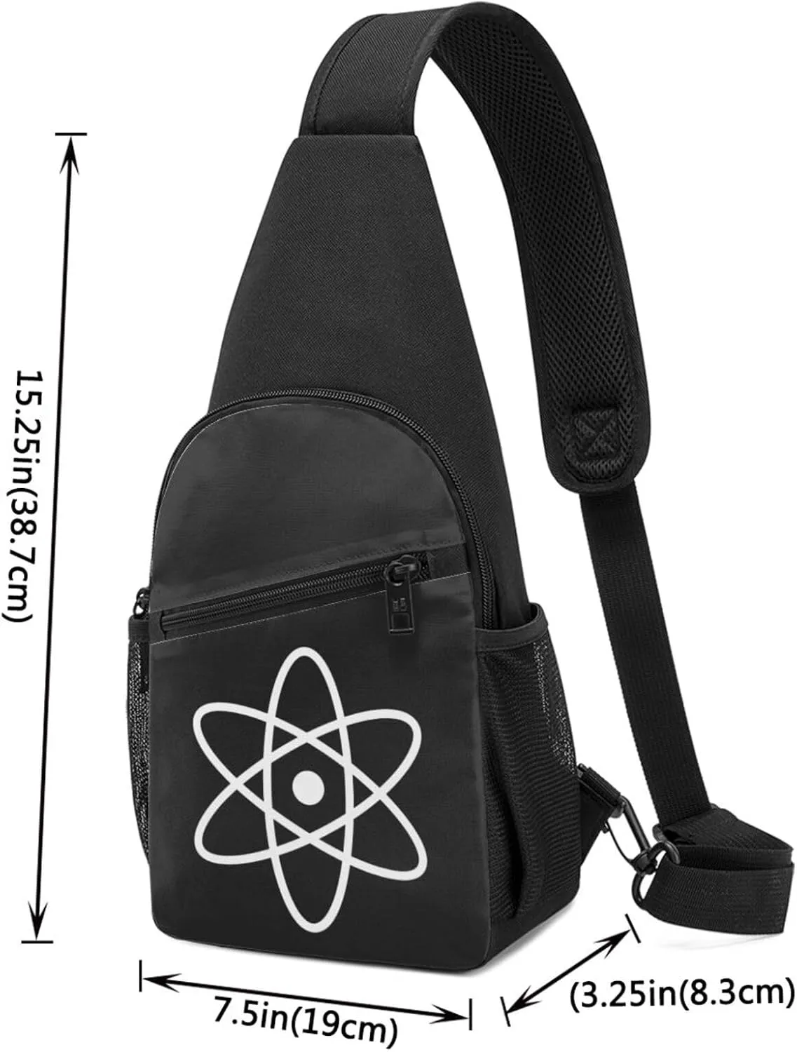 Retro Atomic Atom Symbol Sling Bag Crossbody Backpack Shoulder Casual Daypack Bags for Men Women