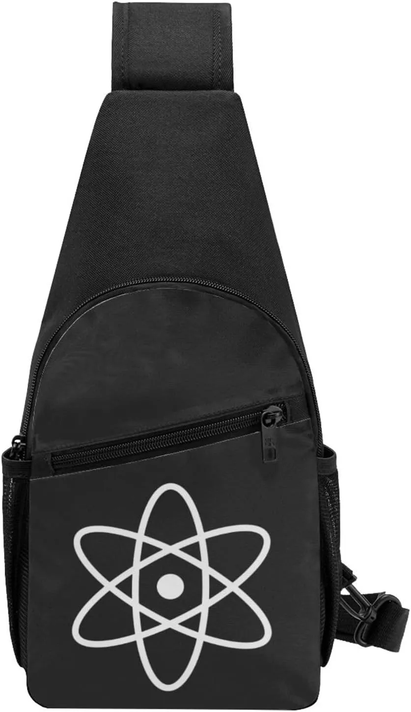 Retro Atomic Atom Symbol Sling Bag Crossbody Backpack Shoulder Casual Daypack Bags for Men Women