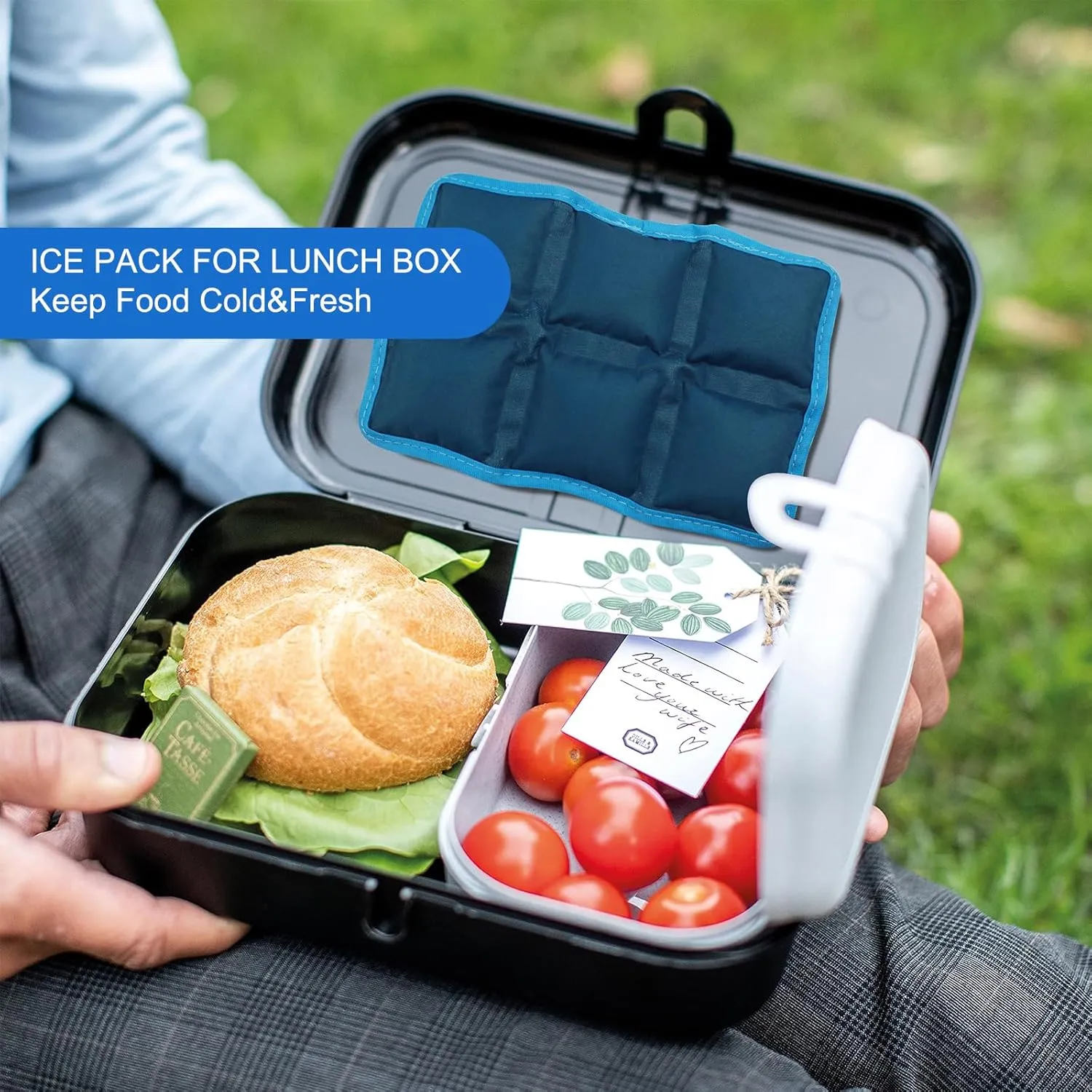 Reusable Ice Pack for Lunch Box and Cooler Bag, Reusable and Long-Lasting Cold Packs Flexible Slim Ice Packs, Freezer Packs for Shipping Food, Cooling Packs for Mailing, Lightweight & Space Saving