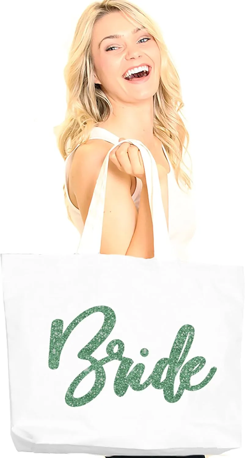 Rhinestone Canvas Bride Tote - Bride to Be Gift Bags JUMBO SIZE 18" x 14" Tote Bag - Tote Bag Bridal Gifts