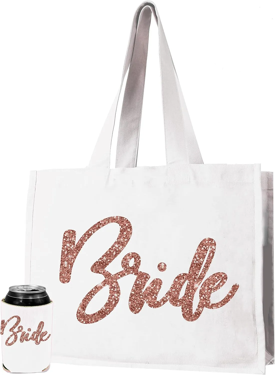 RhinestoneSash Bride Tote Bag - JUMBO SIZE 18" x 14" XL Cotton Canvas Wedding Totes - Engagement and Bridal Shower Gifts