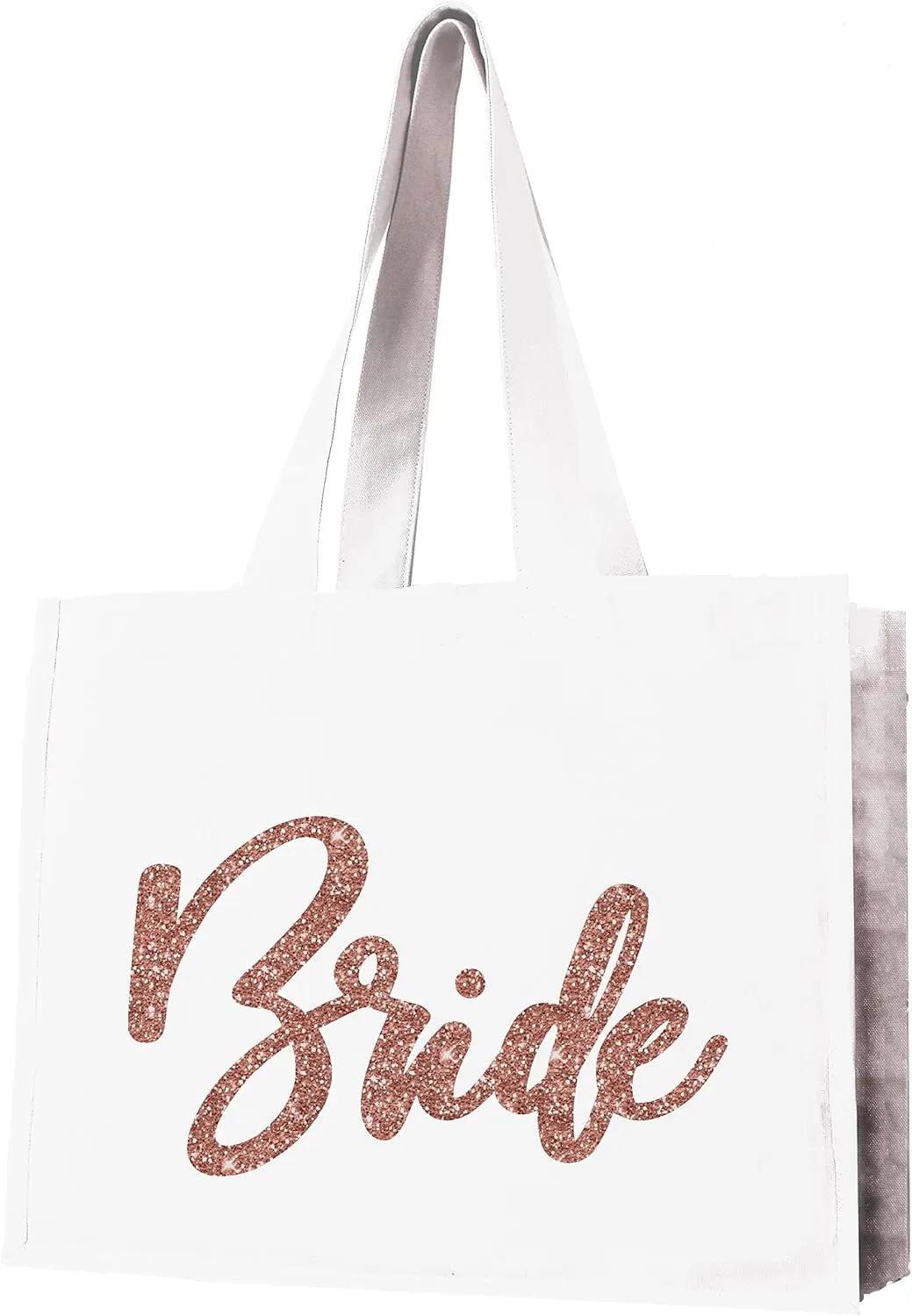 RhinestoneSash Bride Tote Bag - JUMBO SIZE 18" x 14" XL Cotton Canvas Wedding Totes - Engagement and Bridal Shower Gifts
