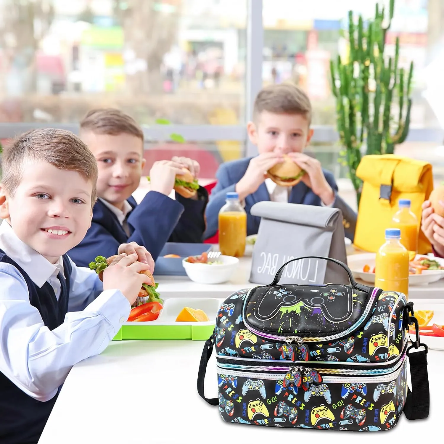 RLGPBON Kids Lunch Bag,Insulated Lunch Box for Boys,Game Lunch Bag Teen Boys,School Daycare Cute Travel bags