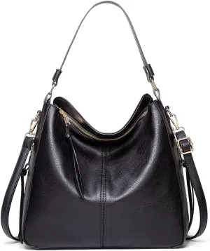 ROUROU Soft Faux Leather Handbag for Women Large Capacity Tote Bag Hobo Purse Retro Shoulder Bag Crossbody Bag with Tassel