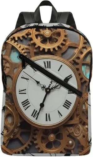Rusty Steampunk Clock Travel Backpack for Women Men 2 Compartment Laptop Backpacks Laptop Bag Casual Daypack