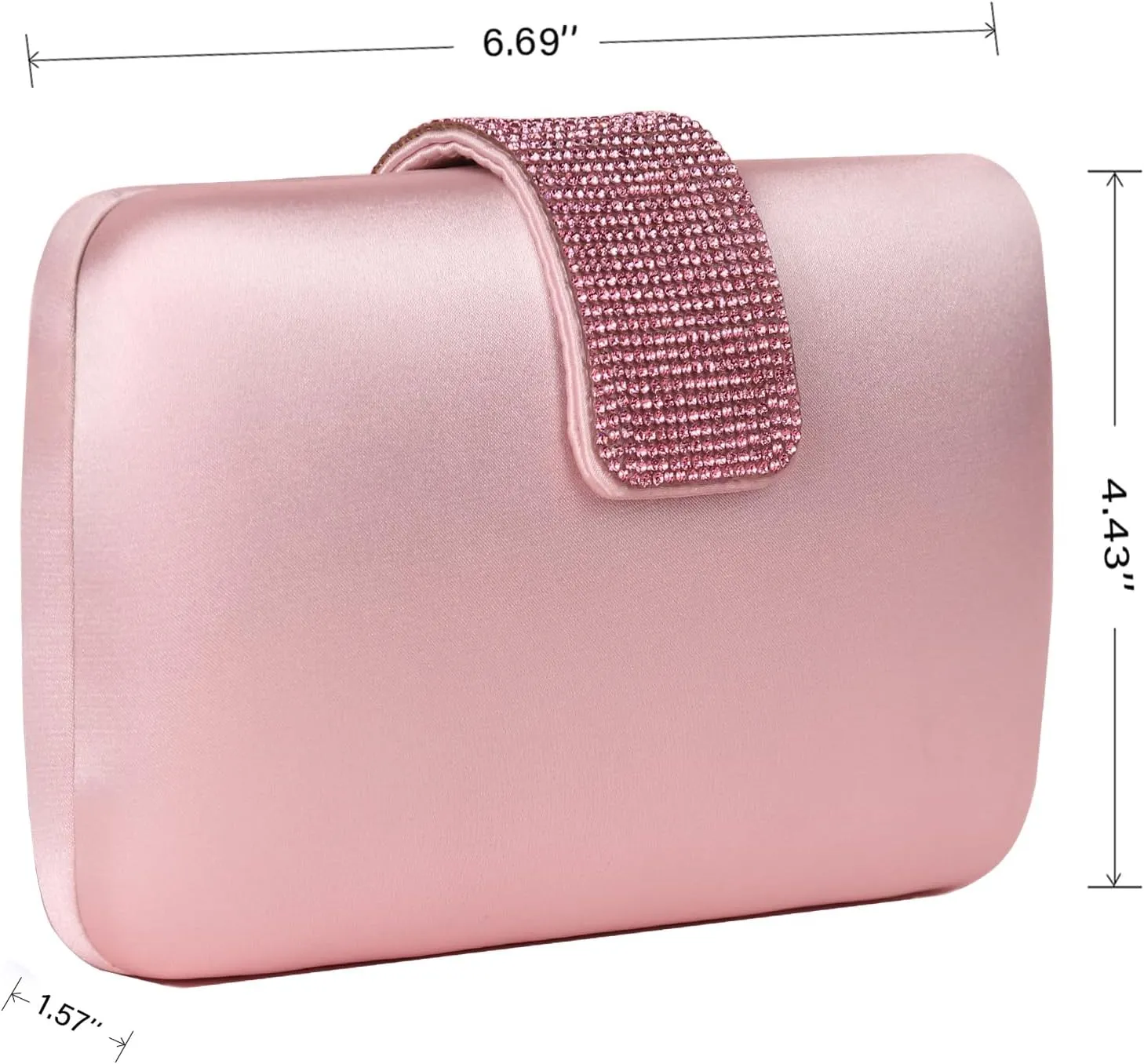 Satin Rhinestones Evening Bags Party Bridal Clutch Purse For Women Prom Clutch