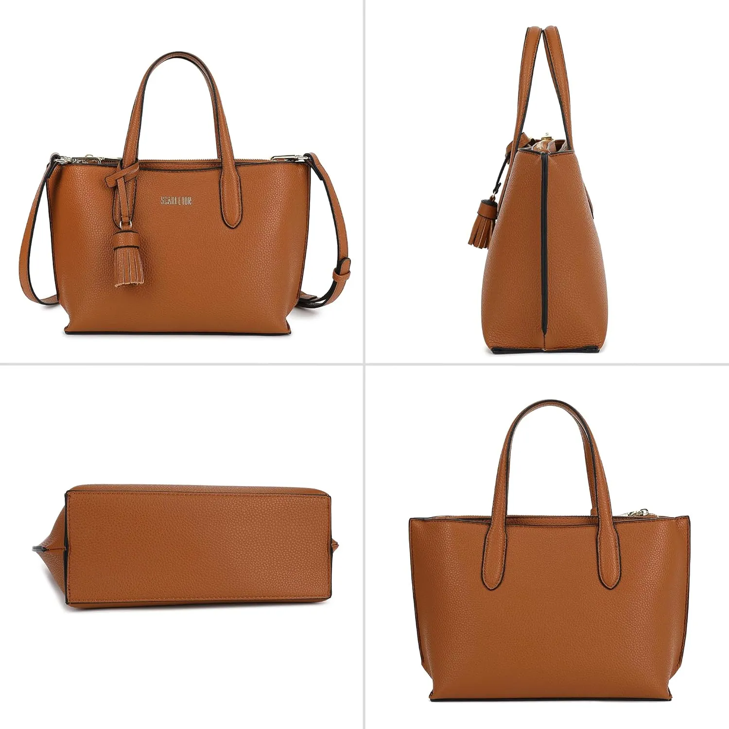 Scarleton Women's Faux Leather Purses and Handbags, Shoulder Bag, Top Handle Satchel, Hobo Bag with Pouch, H1035