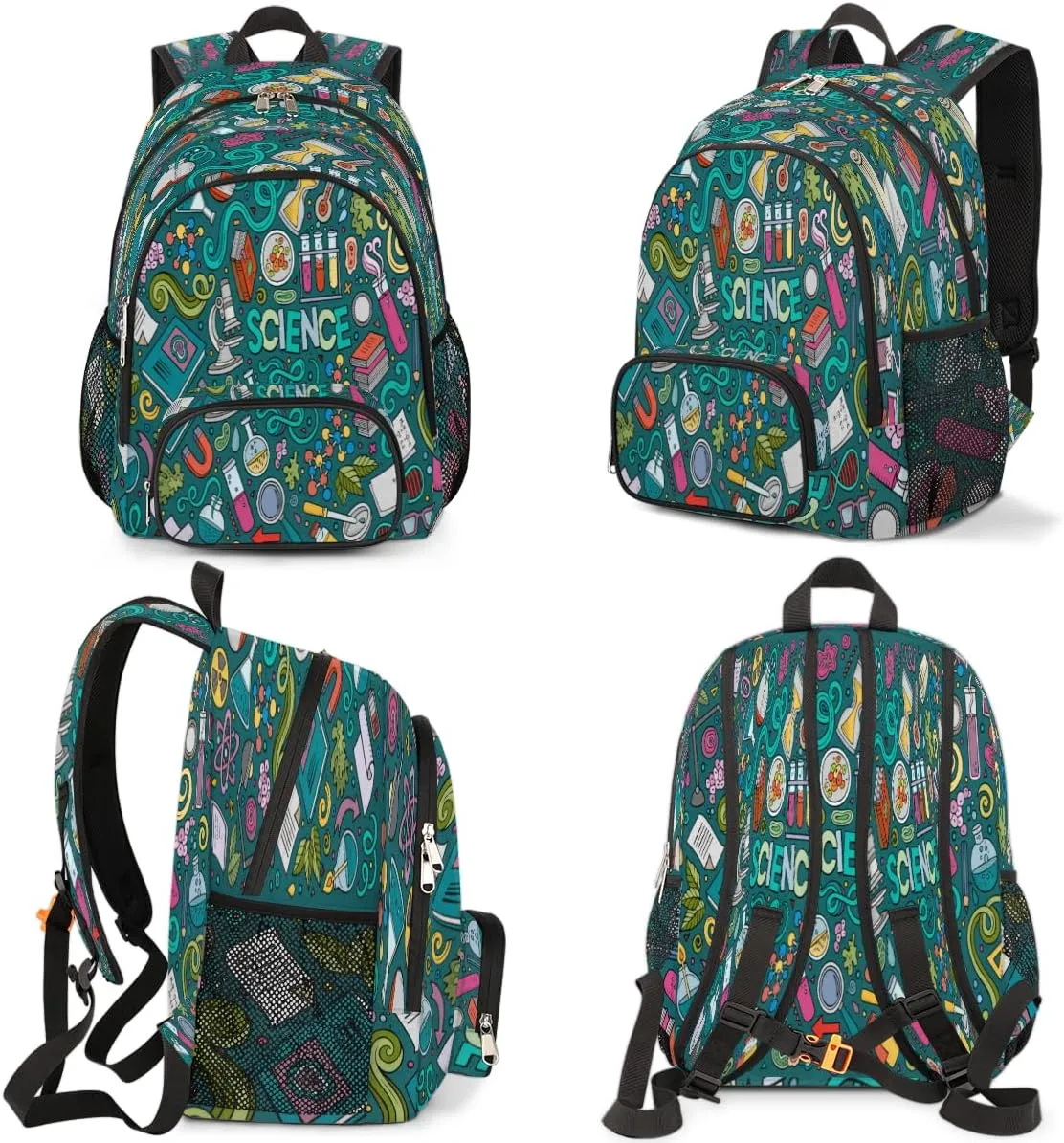 School Backpack for Boys Girls, Science Chemistry Elementary School Bags Educational Theme Lightweight Bookbag Laptop Backpack Casual Daypack Rucksack for Kids Teens