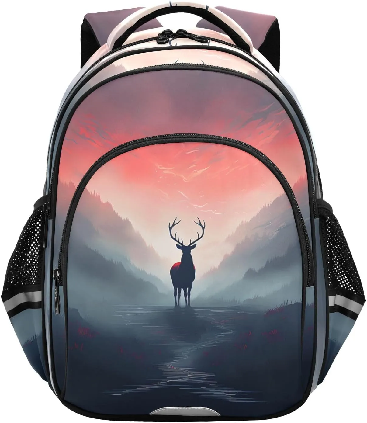 School Backpack for Boys Teen Bookbag Book Bags Deer Elk 2 Casual Daypack Travel High Middle School Student