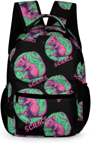 Scientific Mutant Mice Casual Backpack Travel Laptop Cute Basic Shoulder Bag for Work Women & Men
