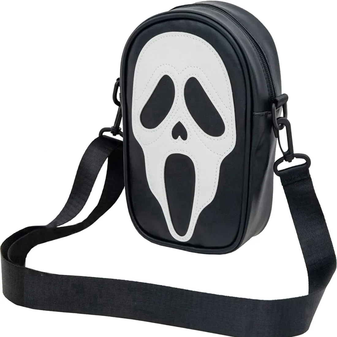 Scream Ghostface PU Crossbody Purses Gothic Sling Shoulder Bags with Adjustable Straps Unisex
