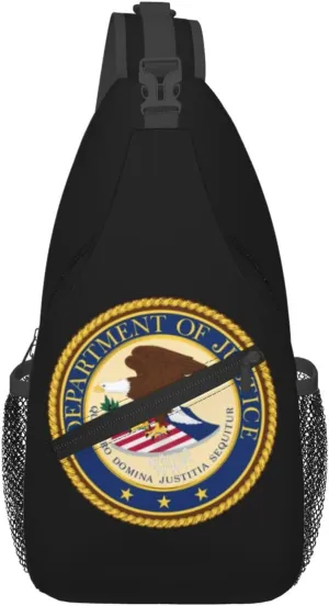 Seal Of The United States Department Of Justice Crossbody Bags For Women Men Chest Backpack Gym Shoulder Bag Travel Outdoor Sports Casual Crossbody Bags