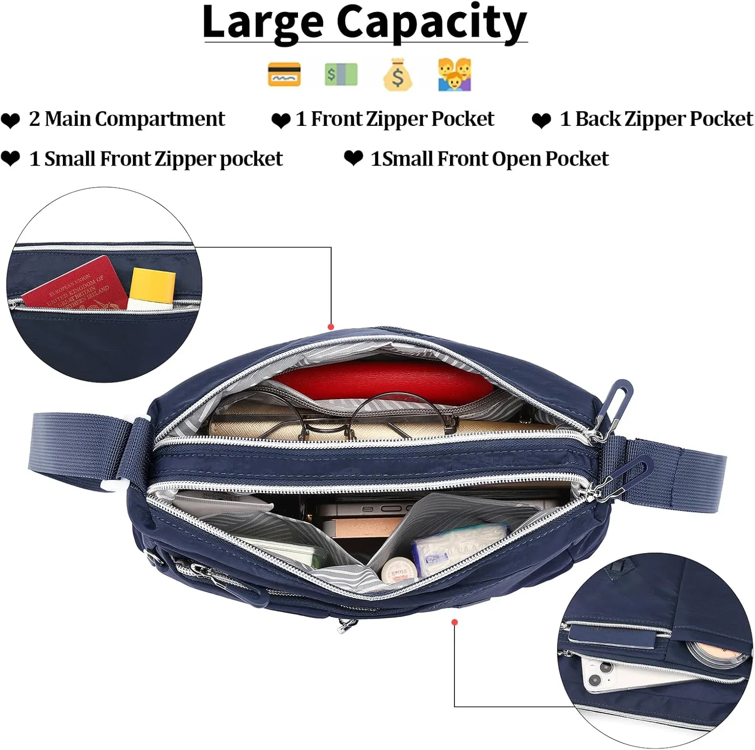 SENDFEN Shoulder Handbag for Women Ladies Crossbody Purse Roomy Multiple Pockets Bag Fashion Women Bags