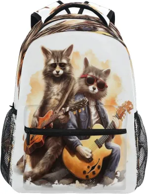 senya Guitar Combination Civet Cat Backpack School Bag Travel Daypack for Boys Girls