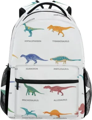 senya School Backpack Dinosaurs Colored Bookbag for Boys Girls Travel Bag One Size