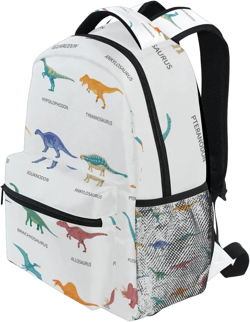 senya School Backpack Dinosaurs Colored Bookbag for Boys Girls Travel Bag One Size