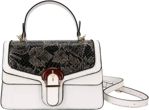 Serpentine Print Ladies Luxury Leather Top Handling Satchel Tote Retro Travel Party PU Stylish Shoulder Bag