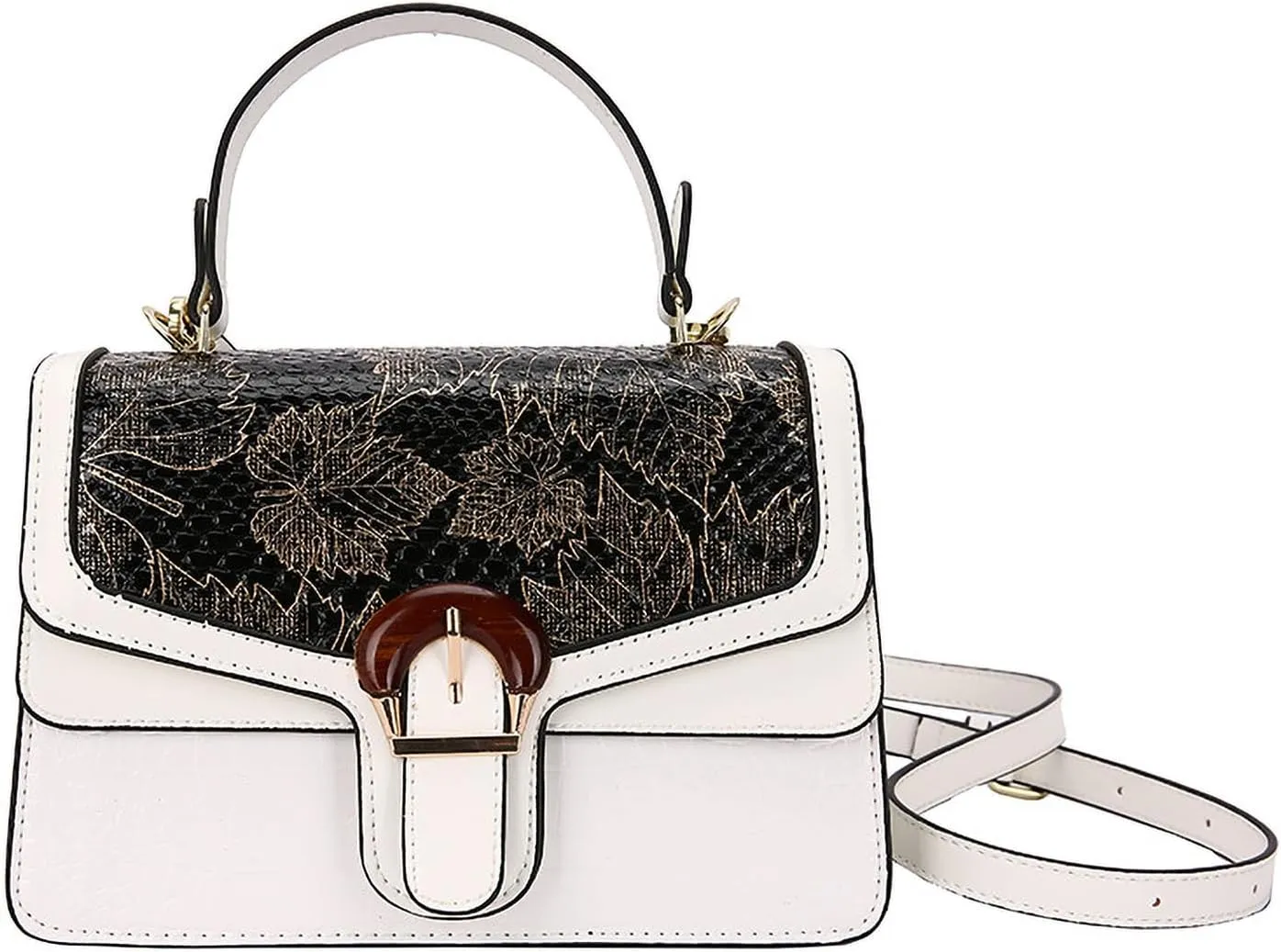 Serpentine Print Ladies Luxury Leather Top Handling Satchel Tote Retro Travel Party PU Stylish Shoulder Bag