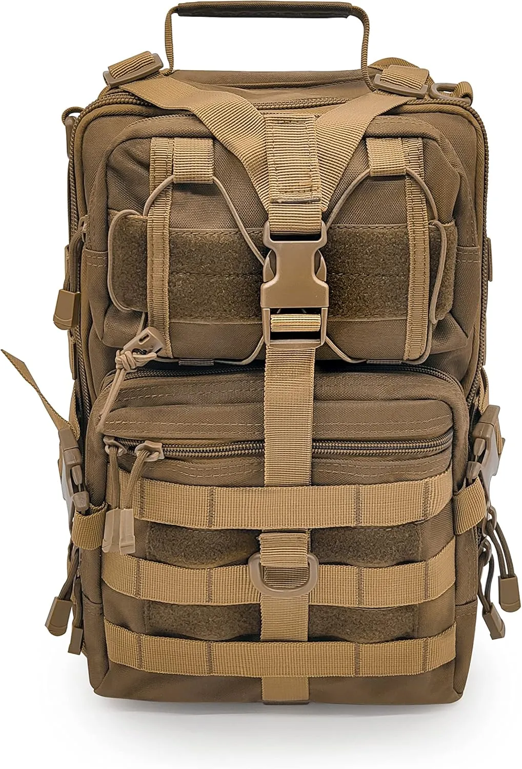 Silfrae Tactical Sling Bag Pack Crossbody Tactical Rover Sling Pack Military Single Shoulder Backpack Pack Range Bags (Sand)