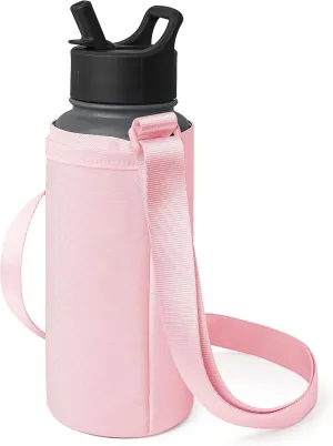 Simple Modern Water Bottle Carrier Sling with Adjustable Strap | Bottle Holder Crossbody Bag for Walking, Hiking and Traveling | Summit Collection | Blush
