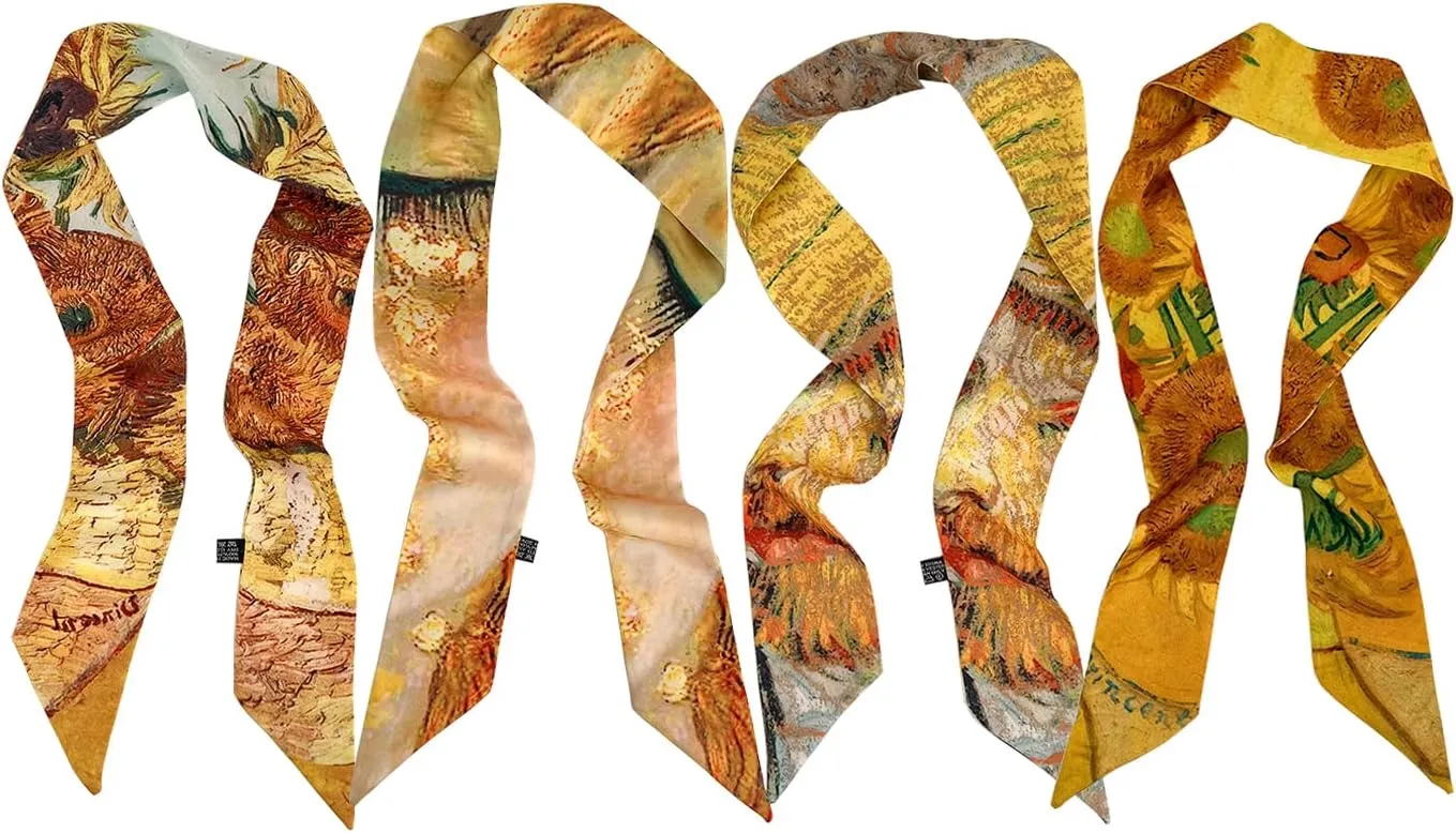 Skinny Scarf for Women Bag Handbag Handle Silky Ribbon Scarf Bandeau Hairband Headband Neckerchief Neck Scarves