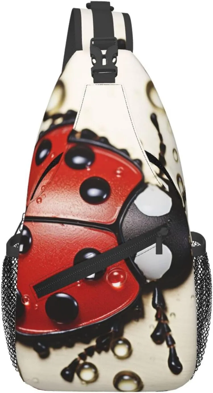 Sling Backpack Bag For Men Beautiful Ladybug Cross Chest Bag Crossbody Shoulder Bag Travel Hiking Daypack