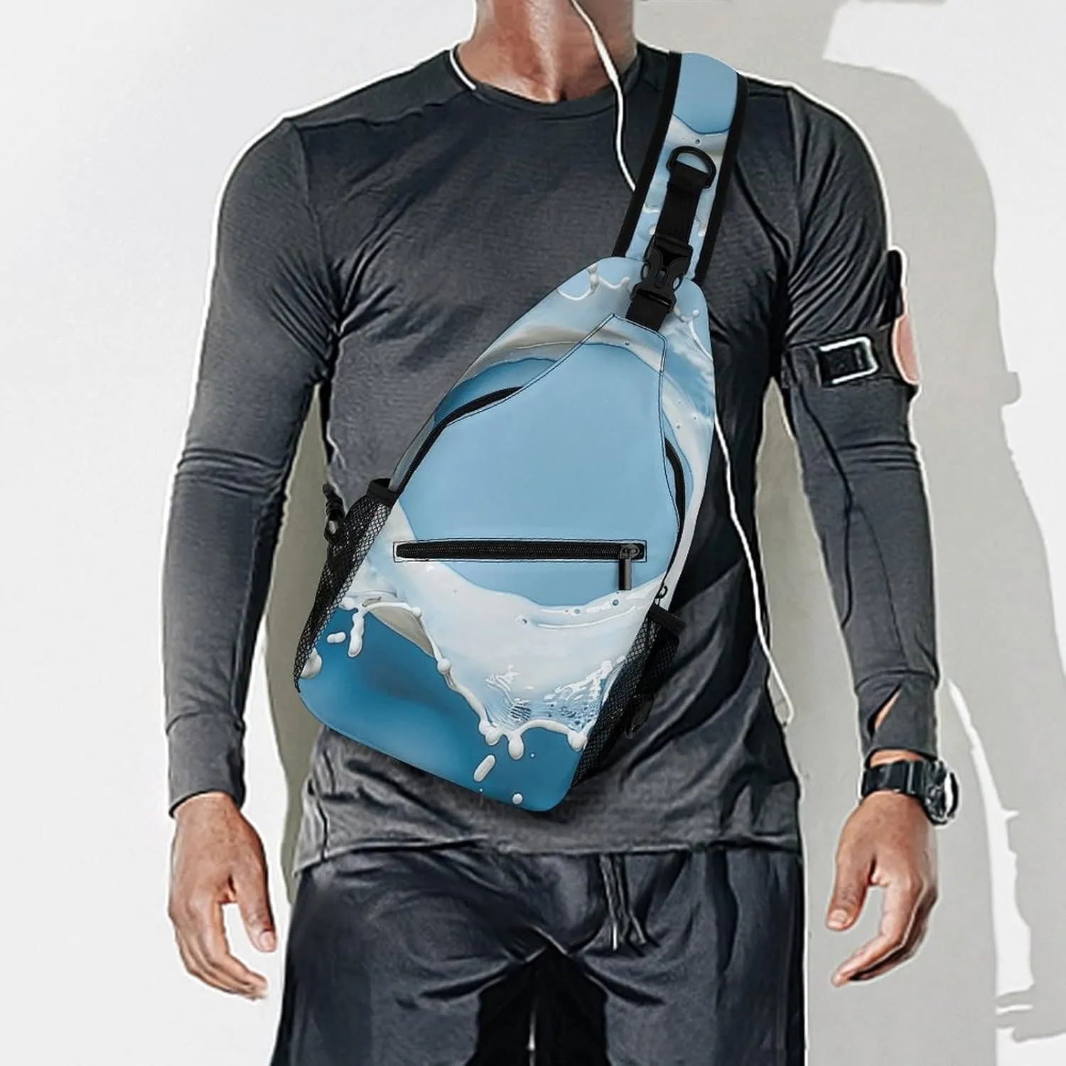 Sling Backpack Crossbody for Man Woman A Circle of Milk Cross Body Adjustable Chest Bag