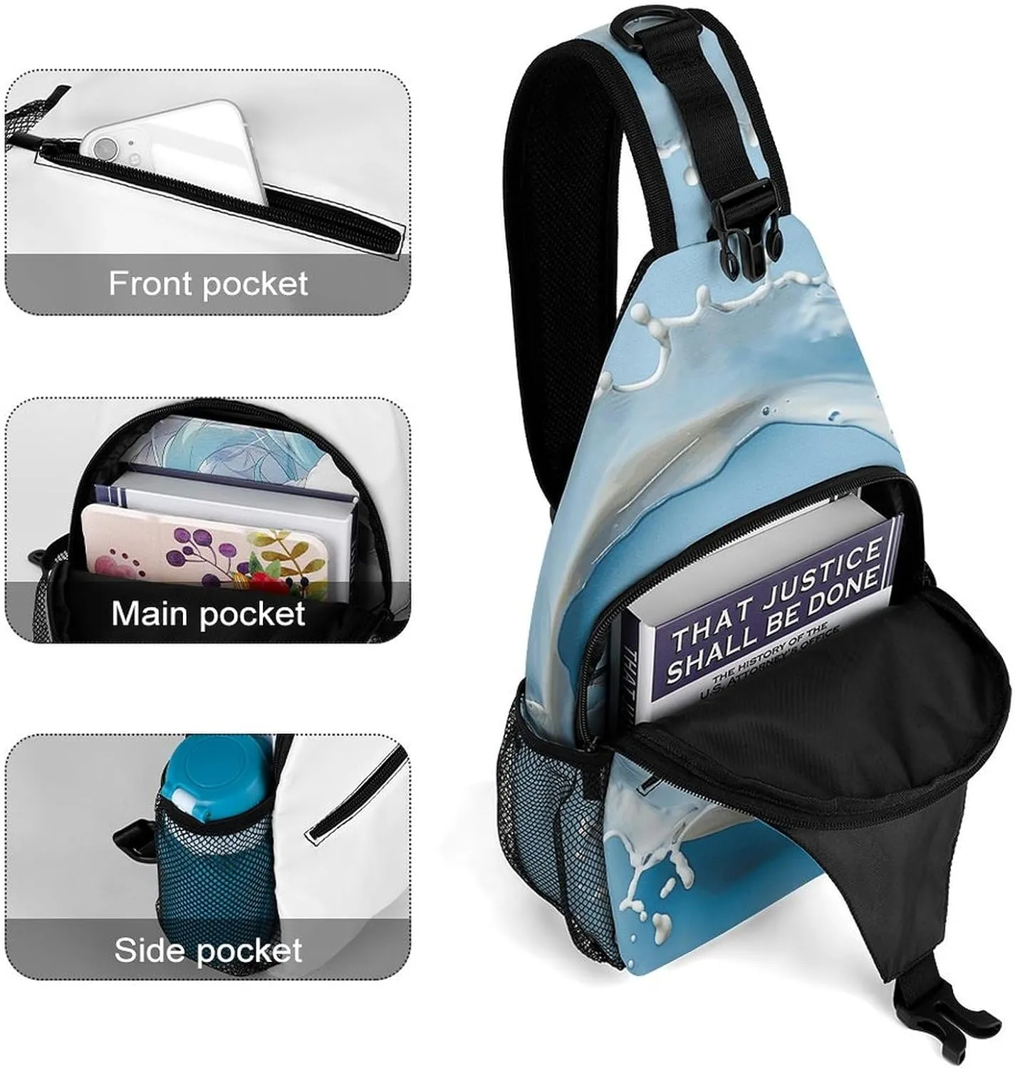 Sling Backpack Crossbody for Man Woman A Circle of Milk Cross Body Adjustable Chest Bag