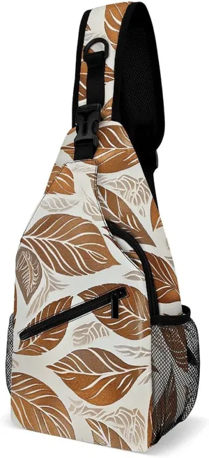 Sling Backpack Crossbody for Man Woman Copper And Brown Cross Body Adjustable Chest Bag