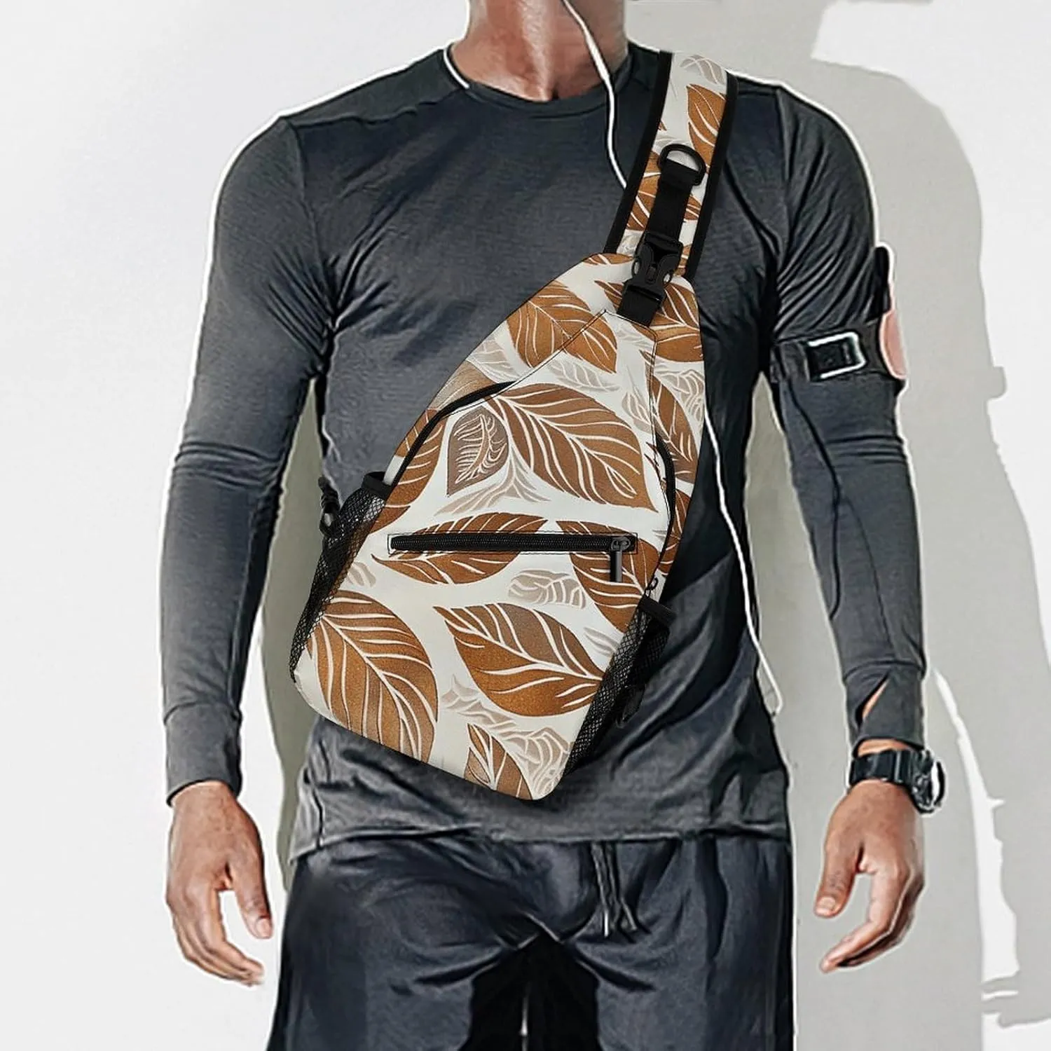 Sling Backpack Crossbody for Man Woman Copper And Brown Cross Body Adjustable Chest Bag