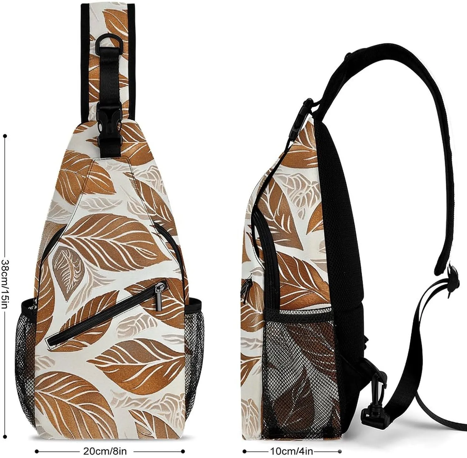 Sling Backpack Crossbody for Man Woman Copper And Brown Cross Body Adjustable Chest Bag