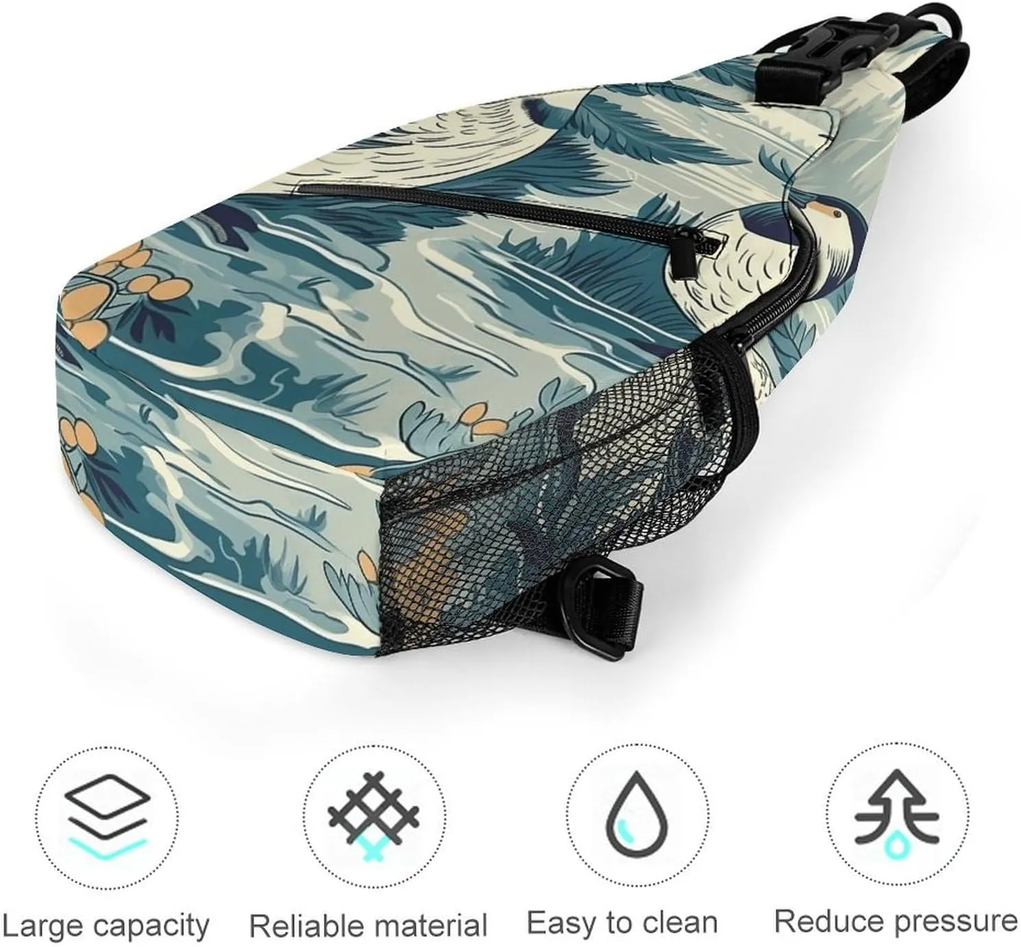 Sling Backpack Crossbody for Man Woman Duck in The Woods Cross Body Adjustable Chest Bag
