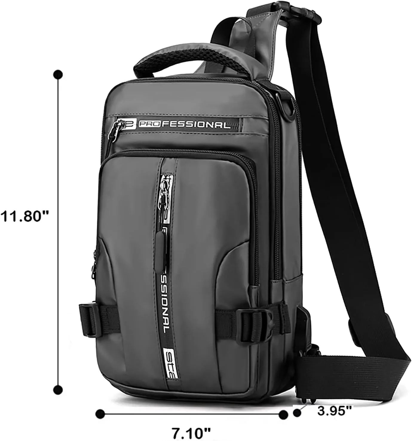 Sling Backpack Crossbody Shoulder Chest Bag for Men Women Travel Hiking Daypack with USB Cable