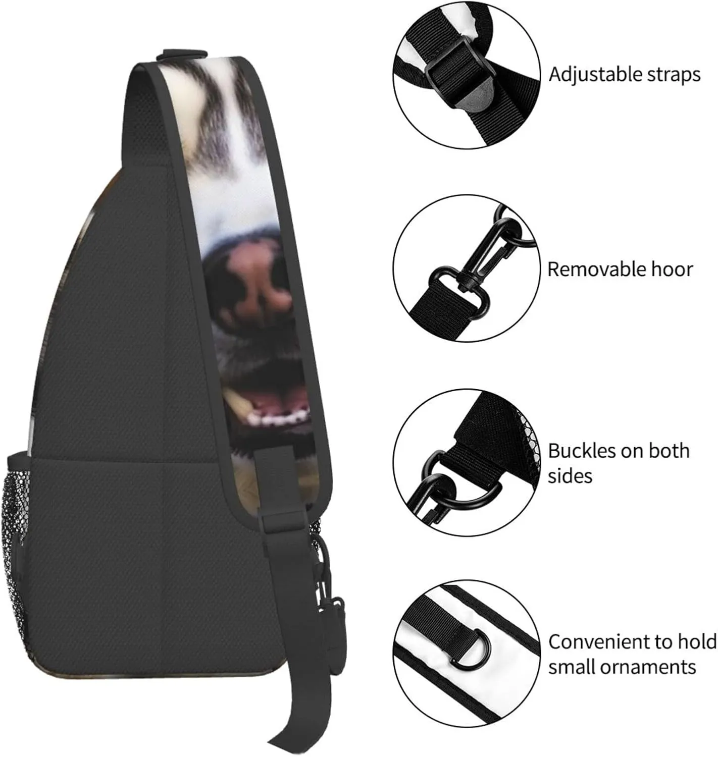 Sling Bag Crossbody Sling Backpack for Men Women Stupid Husky Dog Cross Chest Bag Travel Hiking Daypack