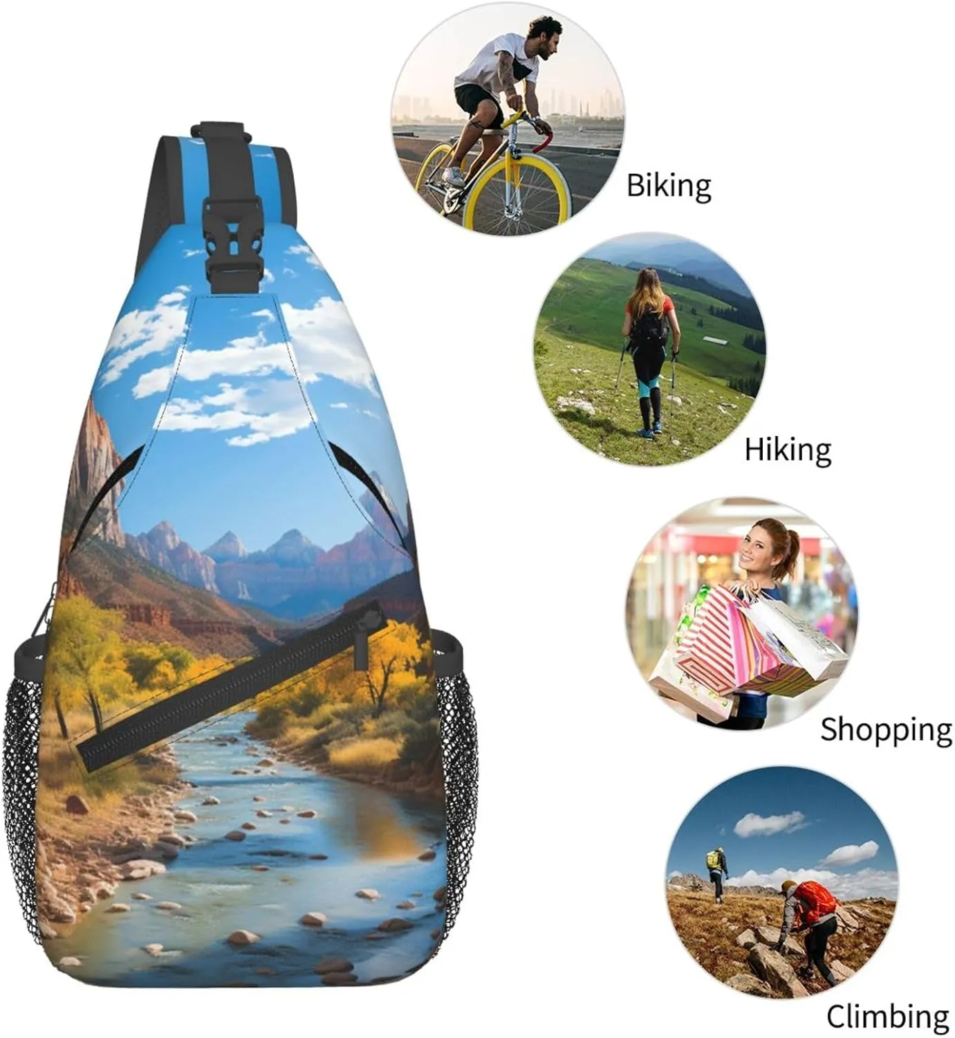 Sling Bag for Women Men Crossbody Bag Sling Backpack flamingo bird Cross Body Bag Adjustable Chest Bag