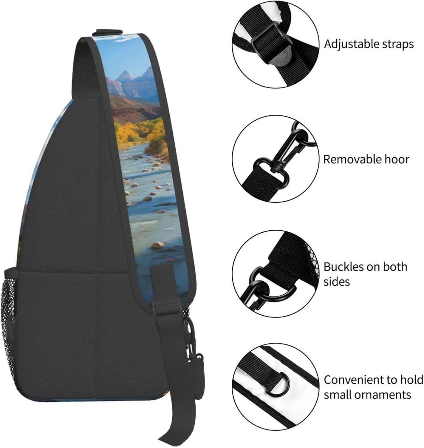 Sling Bag for Women Men Crossbody Bag Sling Backpack flamingo bird Cross Body Bag Adjustable Chest Bag