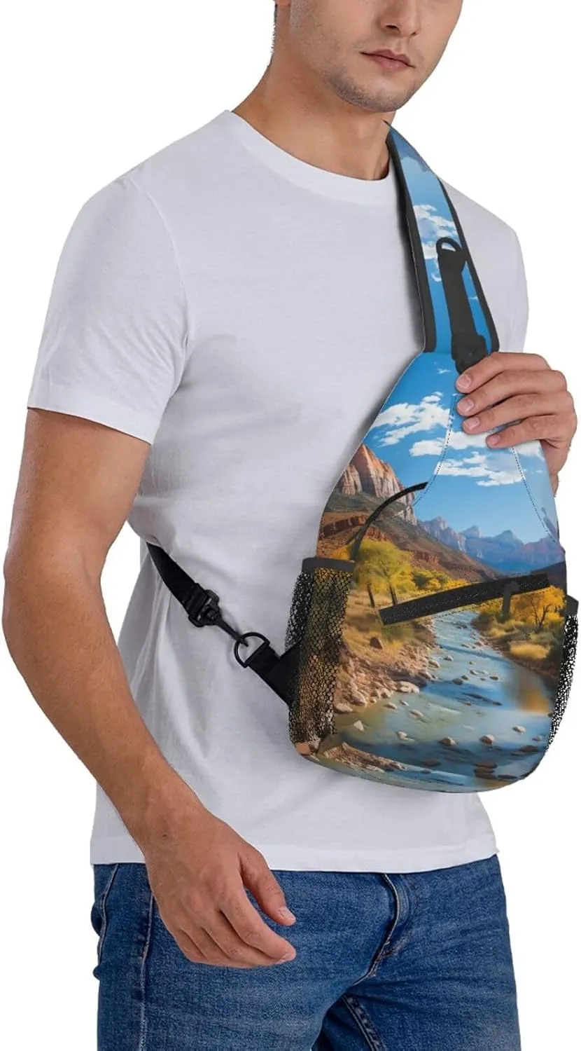 Sling Bag for Women Men Crossbody Bag Sling Backpack flamingo bird Cross Body Bag Adjustable Chest Bag