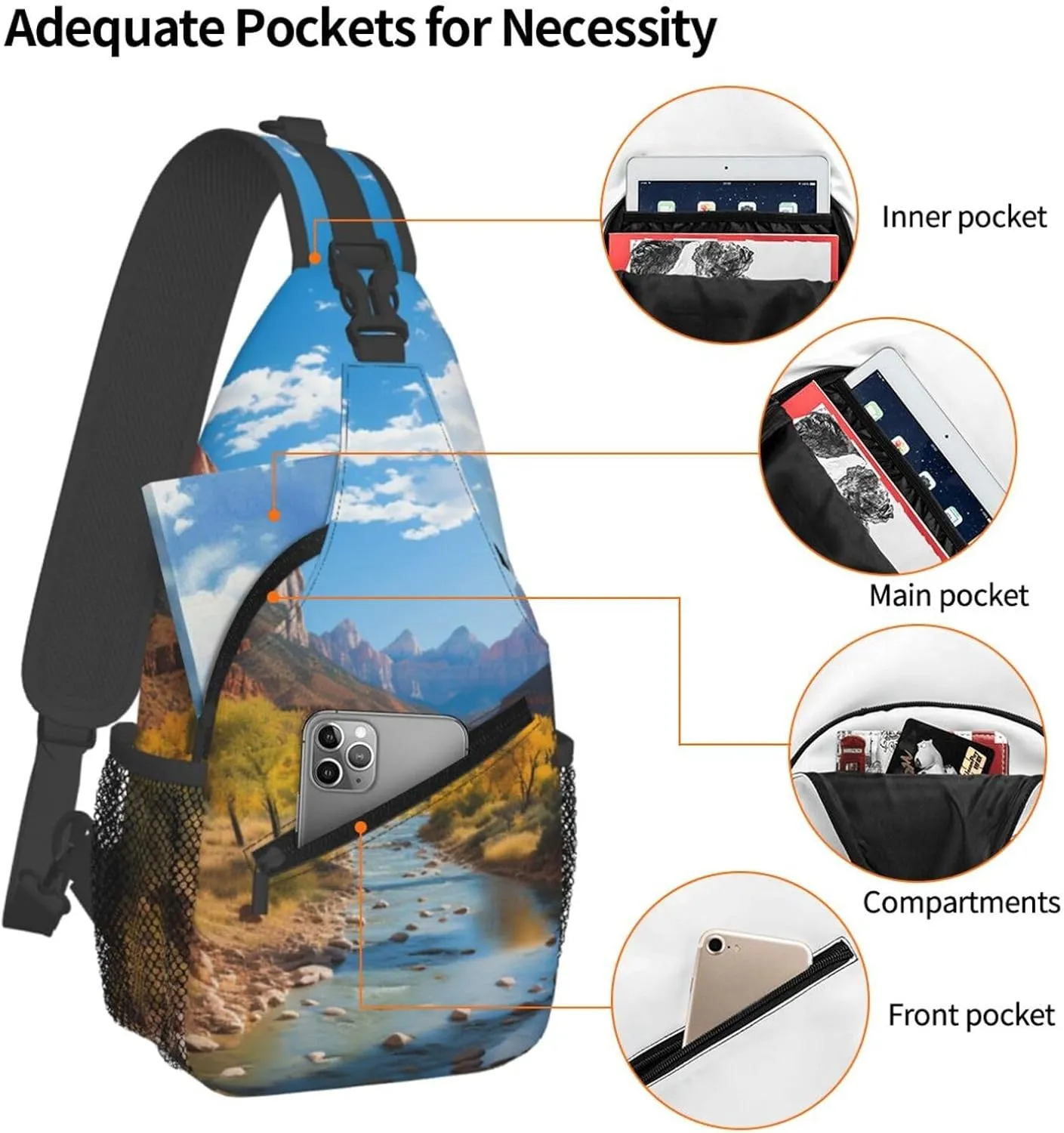 Sling Bag for Women Men Crossbody Bag Sling Backpack flamingo bird Cross Body Bag Adjustable Chest Bag