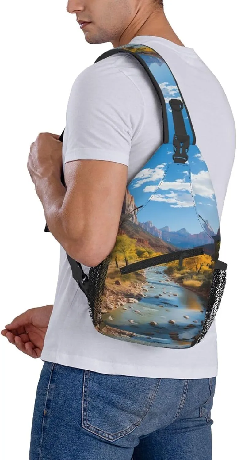 Sling Bag for Women Men Crossbody Bag Sling Backpack flamingo bird Cross Body Bag Adjustable Chest Bag