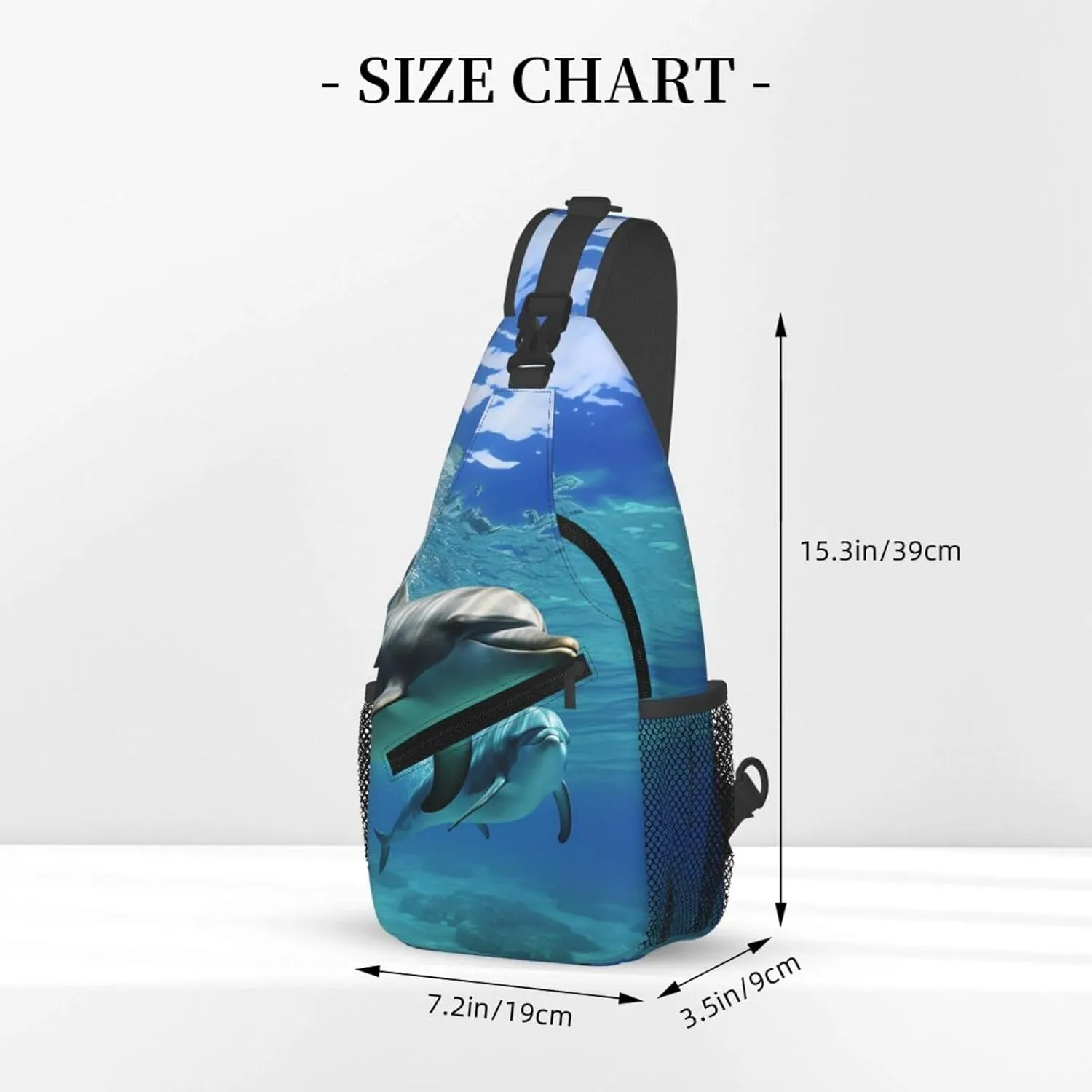 Sling Bag for Women Men Crossbody Bag Sling Backpack Marine dolphin Cross Body Bag Adjustable Chest Bag