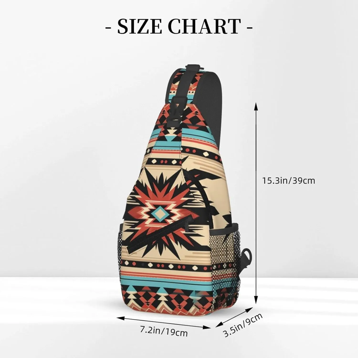 Sling Bag for Women Men Crossbody Bag Sling Backpack Orange folk pattern Cross Body Bag Adjustable Chest Bag