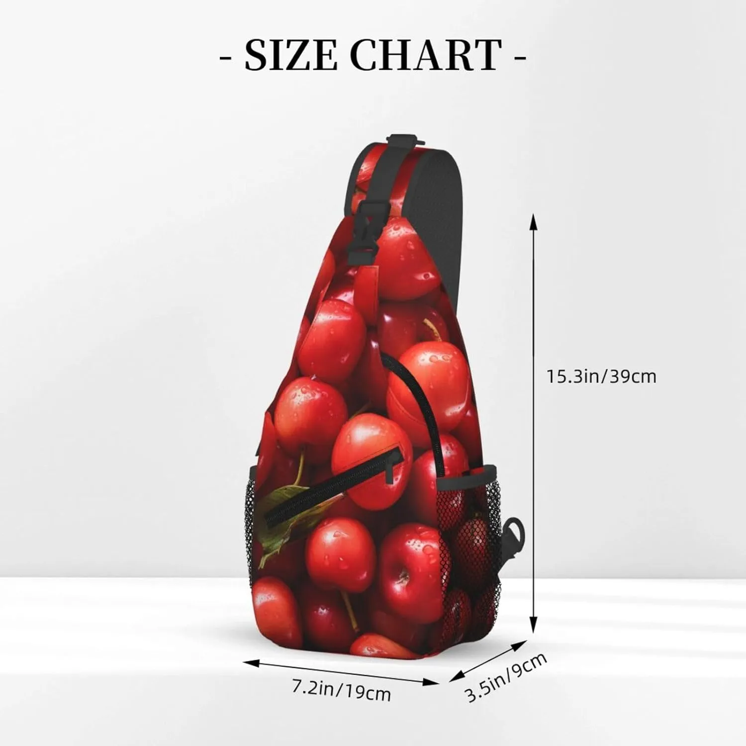 Sling Bag for Women Men Crossbody Bag Sling Backpack Red Round Fruits Cross Body Bag Adjustable Chest Bag