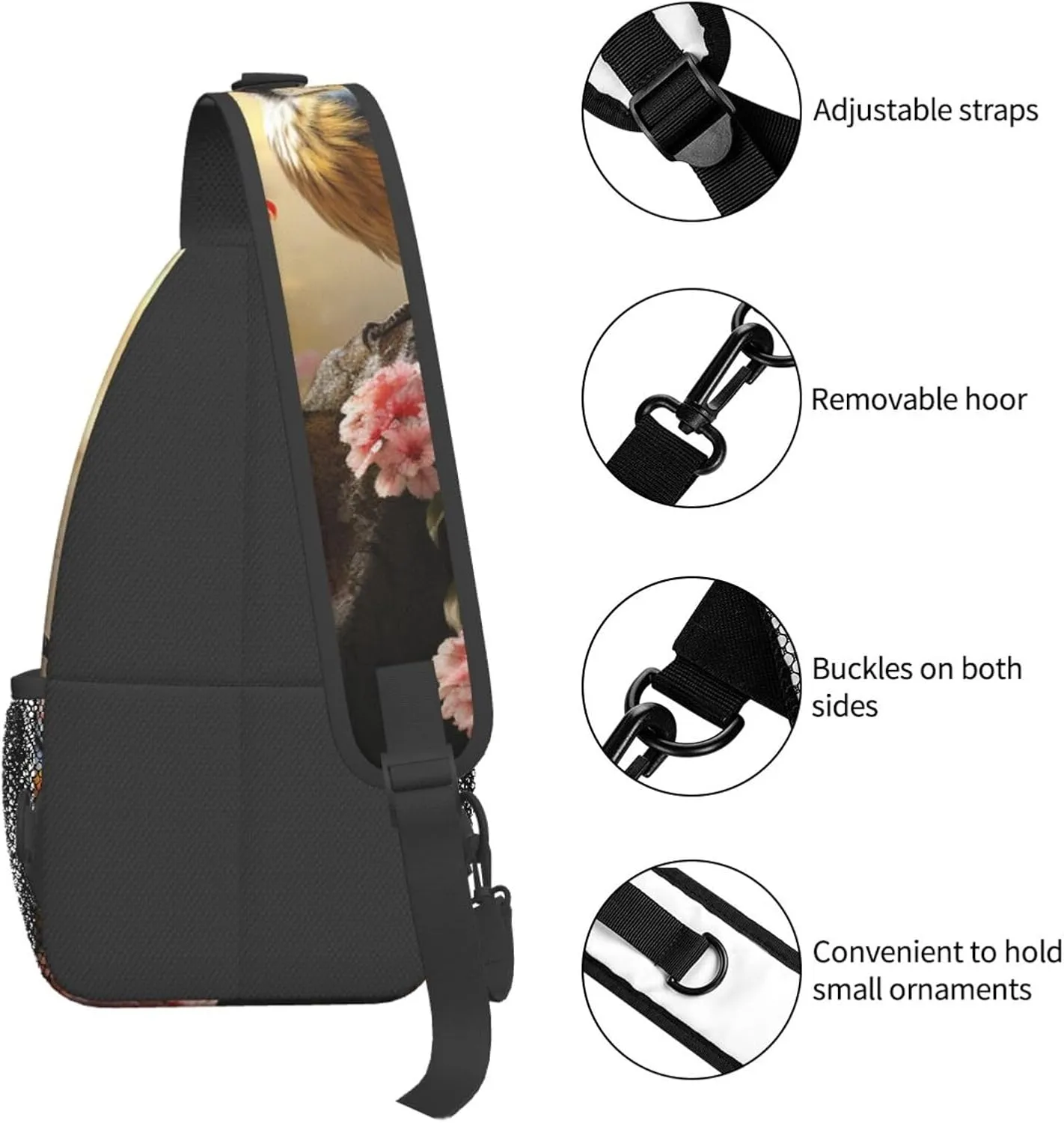 Sling Bag for Women Men Crossbody Bag Sling Backpack Sparrow Birds Sing Cross Body Bag Adjustable Chest Bag